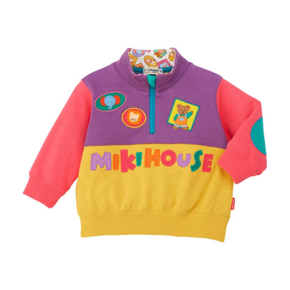 Classic MIKI HOUSE Bear Half-Zip Sweatshirt