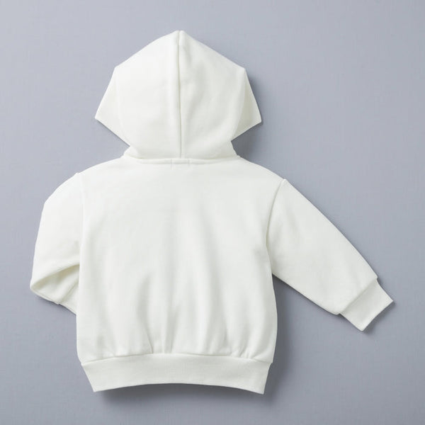 Sea Island Cotton Logo Hoodie - WHITE