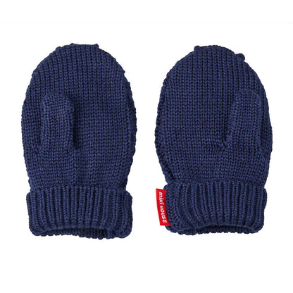 MIKI HOUSE Bear Cable Knit Mittens