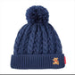 MIKI HOUSE Bear Cable Knit Beanie