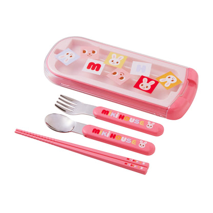 MIKI HOUSE Logo Blocks Trio Cutlery Set