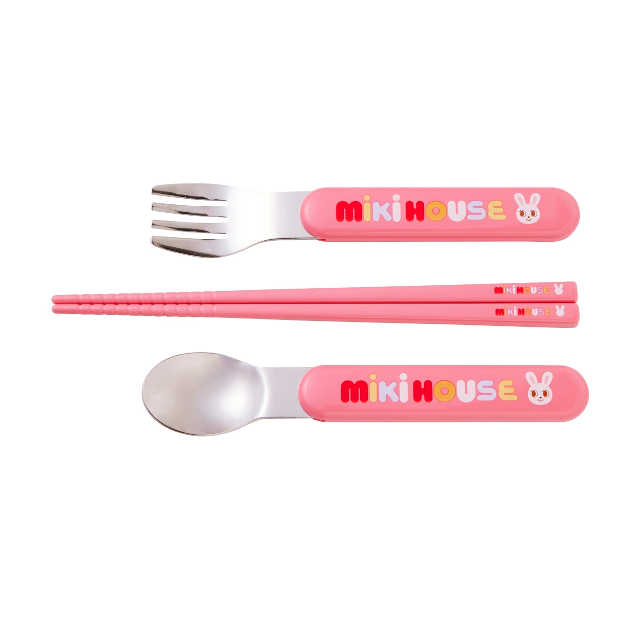 MIKI HOUSE Logo Blocks Trio Cutlery Set