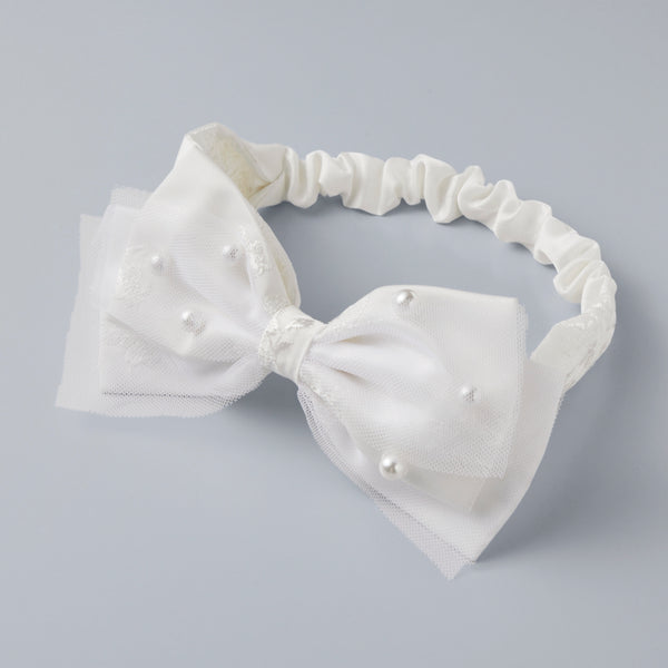 Sakura Satin Ribbon Headband - WHITE