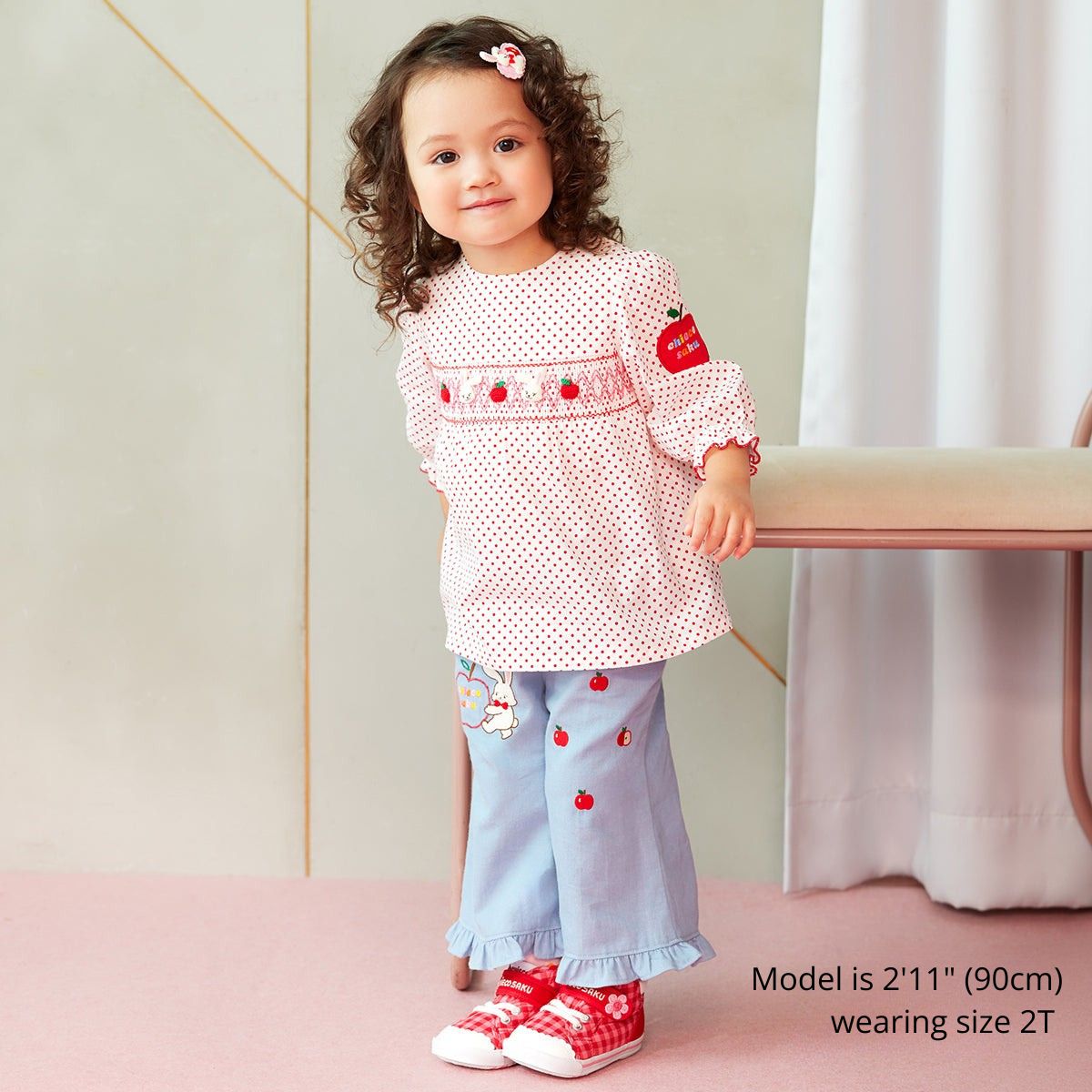 Sweet Candy Apple Smock Blouse