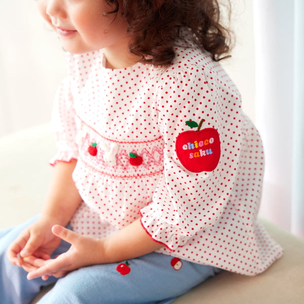 Sweet Candy Apple Smock Blouse