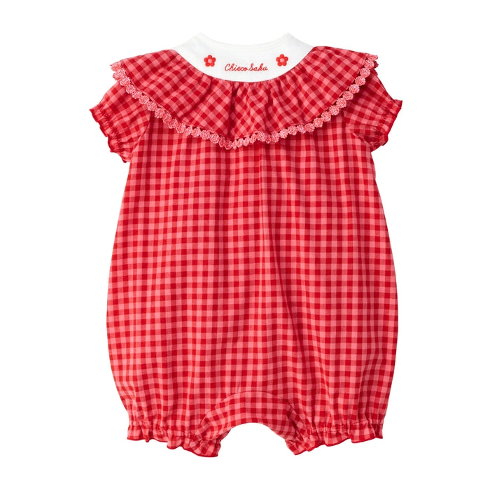 Short Sweet Gingham Lace Rompers