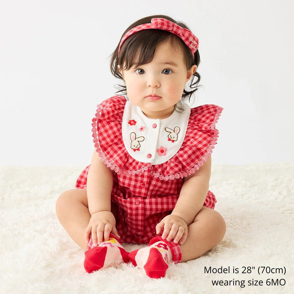 Short Sweet Gingham Lace Rompers