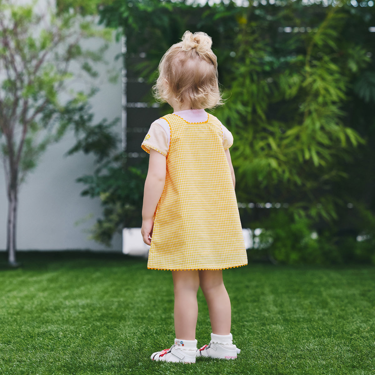 Lucky Clover Gingham Jumper Skirt