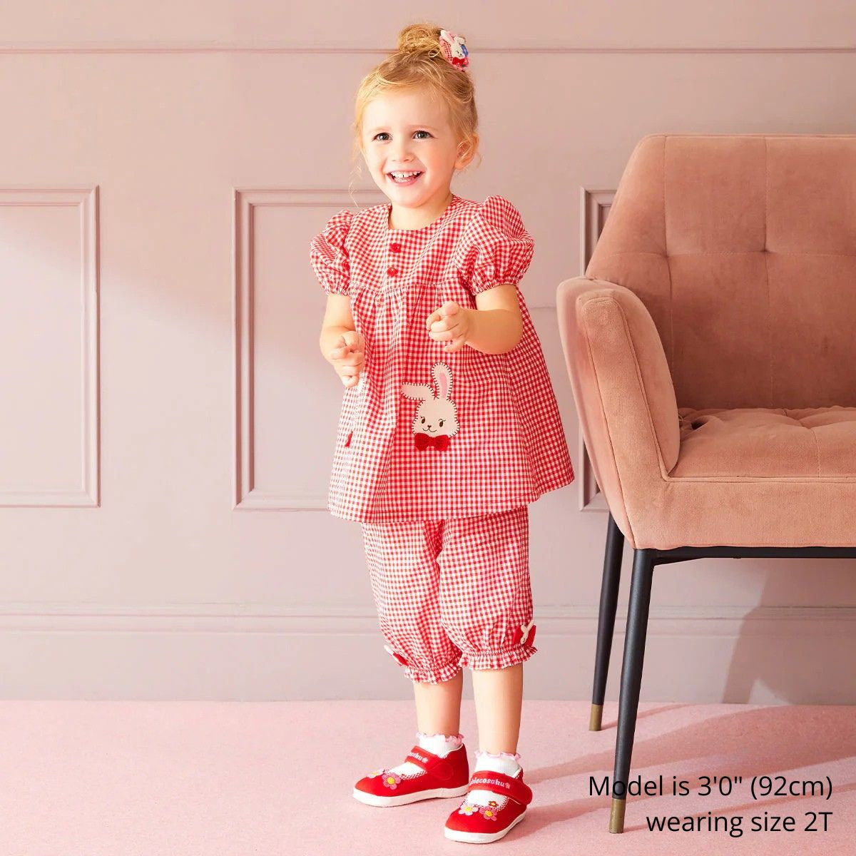 Sweet Gingham Ribbon Capri Pants