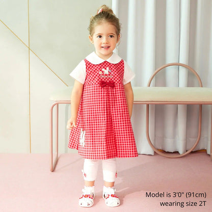 Sweet Gingham Ribbon Cropped Leggings