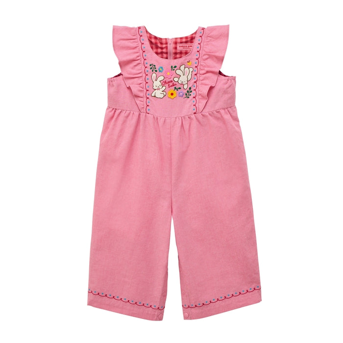 Sunlit Pink Gingham Overalls
