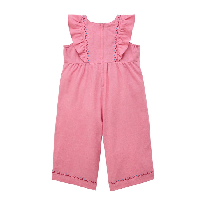 Sunlit Pink Gingham Overalls