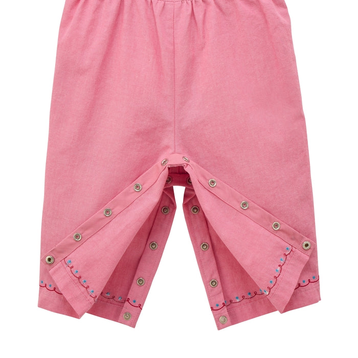 Sunlit Pink Gingham Overalls