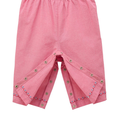 Sunlit Pink Gingham Overalls