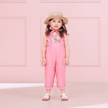 Sunlit Pink Gingham Overalls