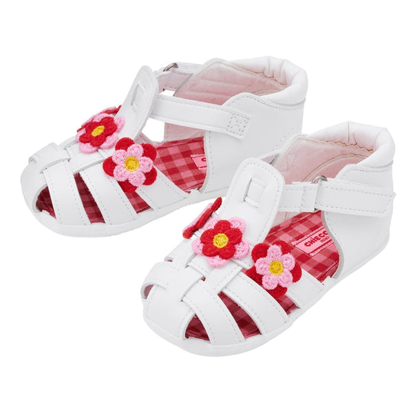 Sweet Gingham Baby Flower Sandals