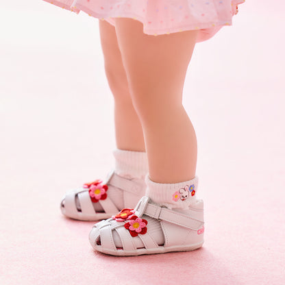 Sweet Gingham Baby Flower Sandals