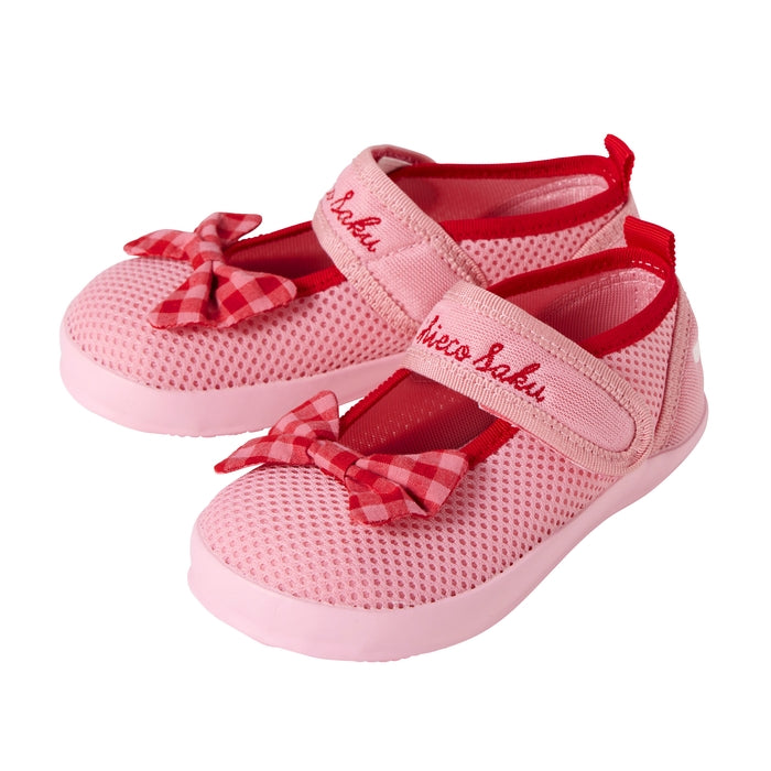 Double Raschel Mesh Sandals for Kids - Sweet Gingham Ribbon
