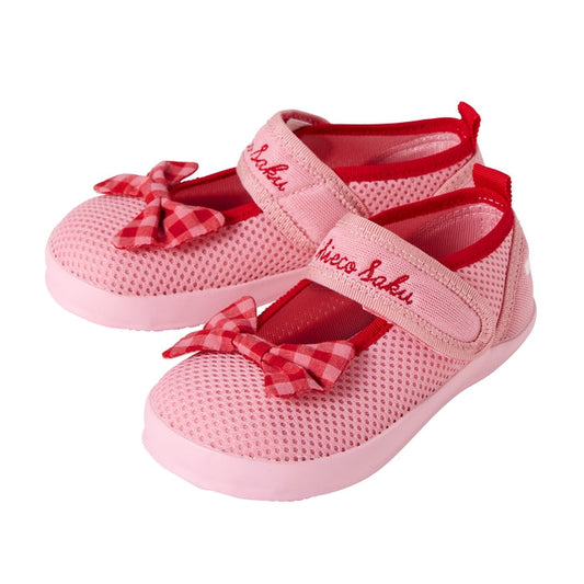 Double Raschel Mesh Sandals for Kids - Sweet Gingham Ribbon