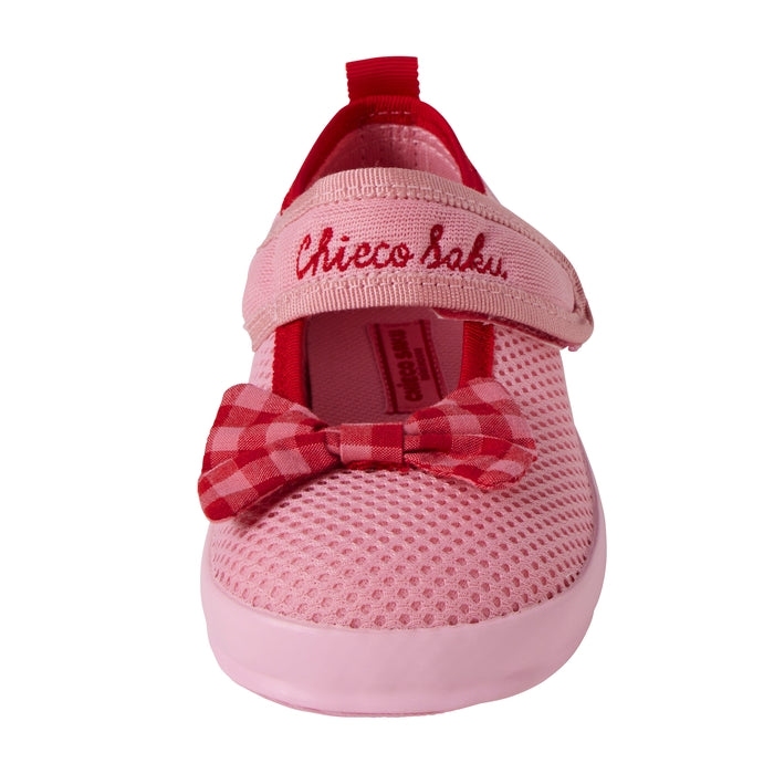 Double Raschel Mesh Sandals for Kids - Sweet Gingham Ribbon