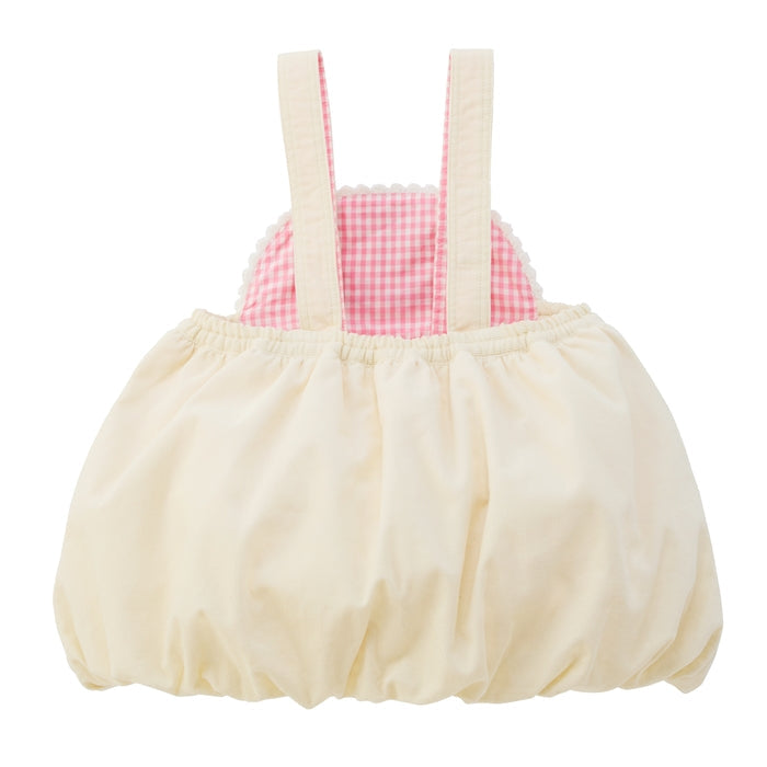 White Snow Corduroy Balloon Romper