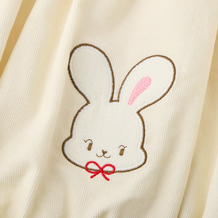 White Snow Corduroy Balloon Romper