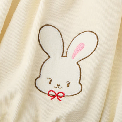 White Snow Corduroy Balloon Romper
