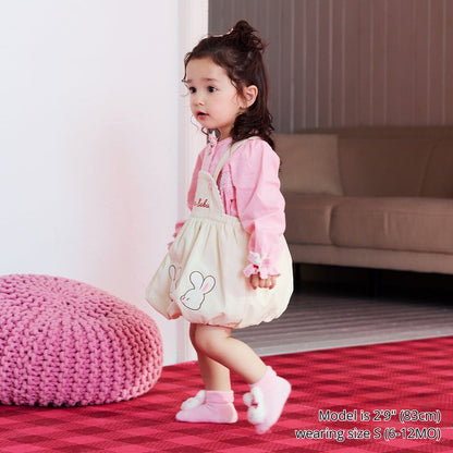 White Snow Corduroy Balloon Romper