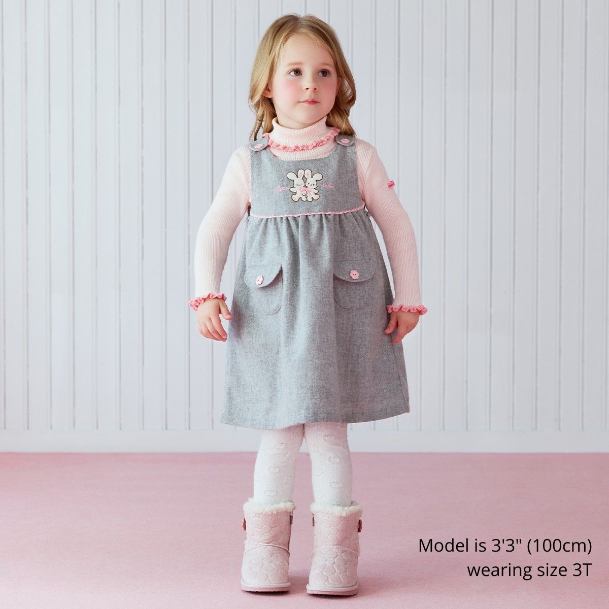 Seasonal Gray x Pink Jumper Skirt
