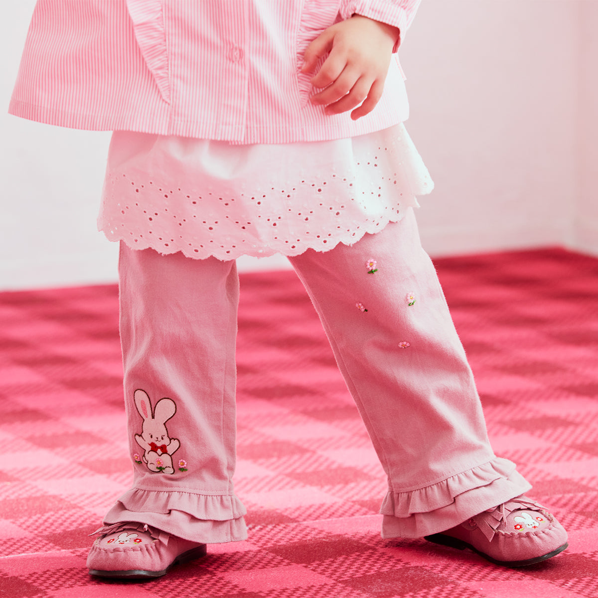 Sparkling Snow Crystal Layered Skirt Pants