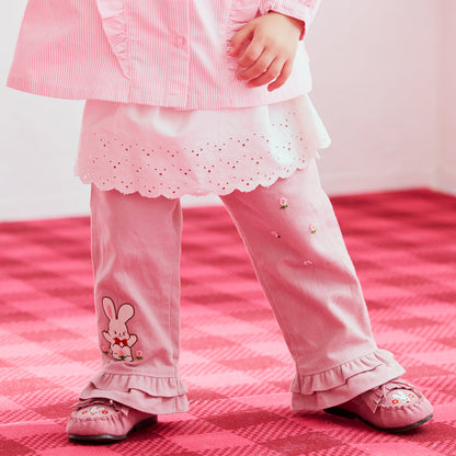 Sparkling Snow Crystal Layered Skirt Pants