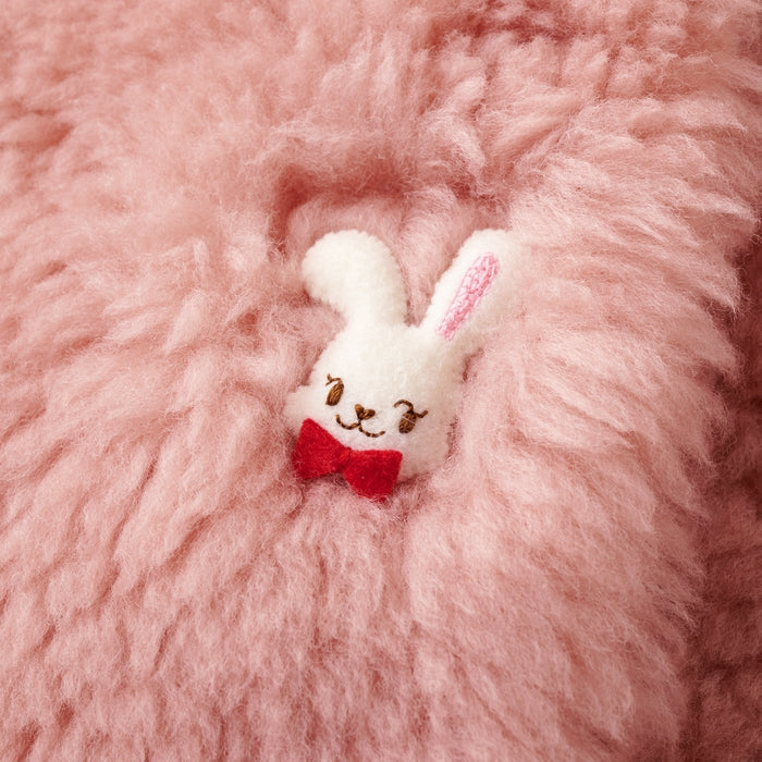 Seasonal Gray x Pink Merino Faux Fur Coat