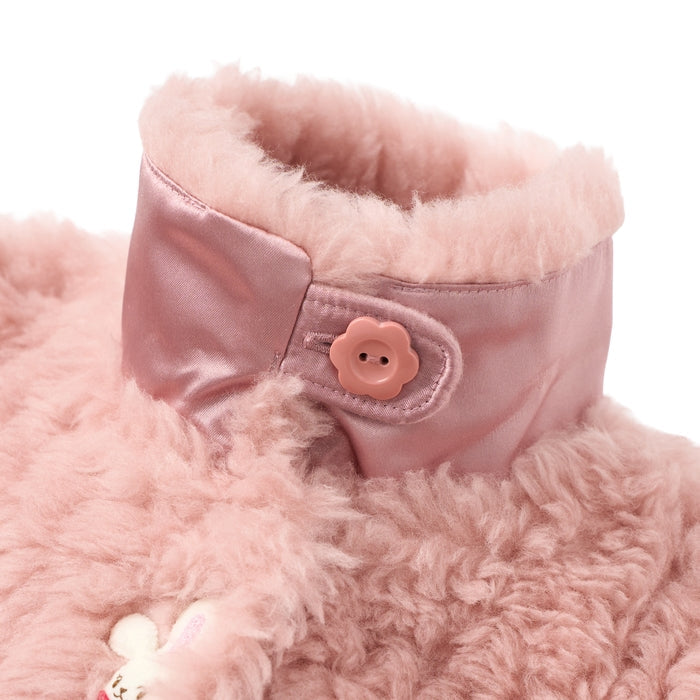 Seasonal Gray x Pink Merino Faux Fur Coat