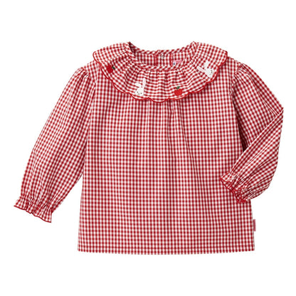 Sweet Apple Frill Collar Blouse