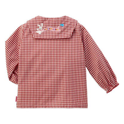 Sweet Gingham Ribbon Blouse