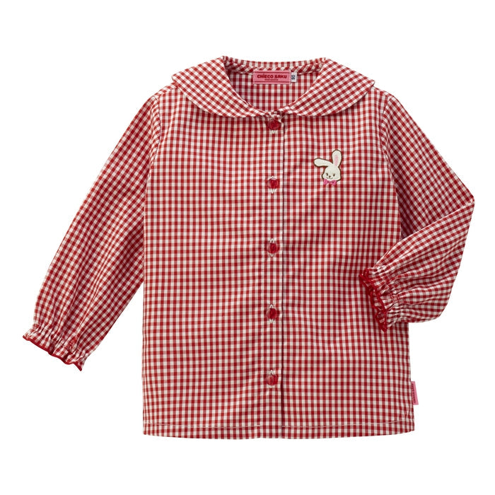 Sweet Gingham Ribbon Blouse