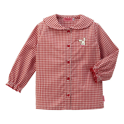 Sweet Gingham Ribbon Blouse