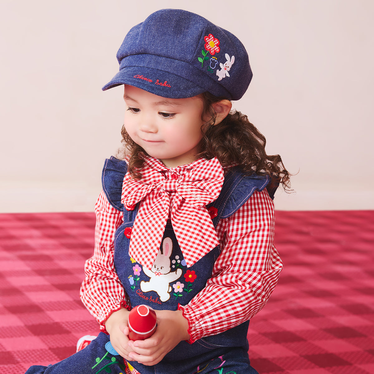 Sweet Gingham Ribbon Blouse