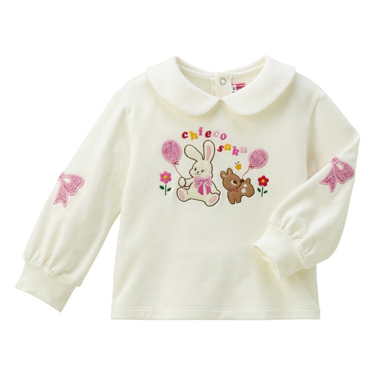 Sweet Tweed Ribbon Collar Sweatshirt