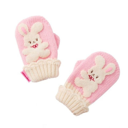 Seasonal Gray x Pink Mittens