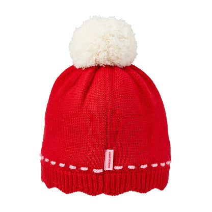 Sweet Scalloped Pom-Pom Beanie