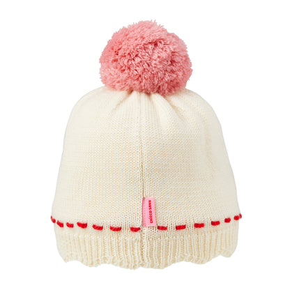 Sweet Scalloped Pom-Pom Beanie