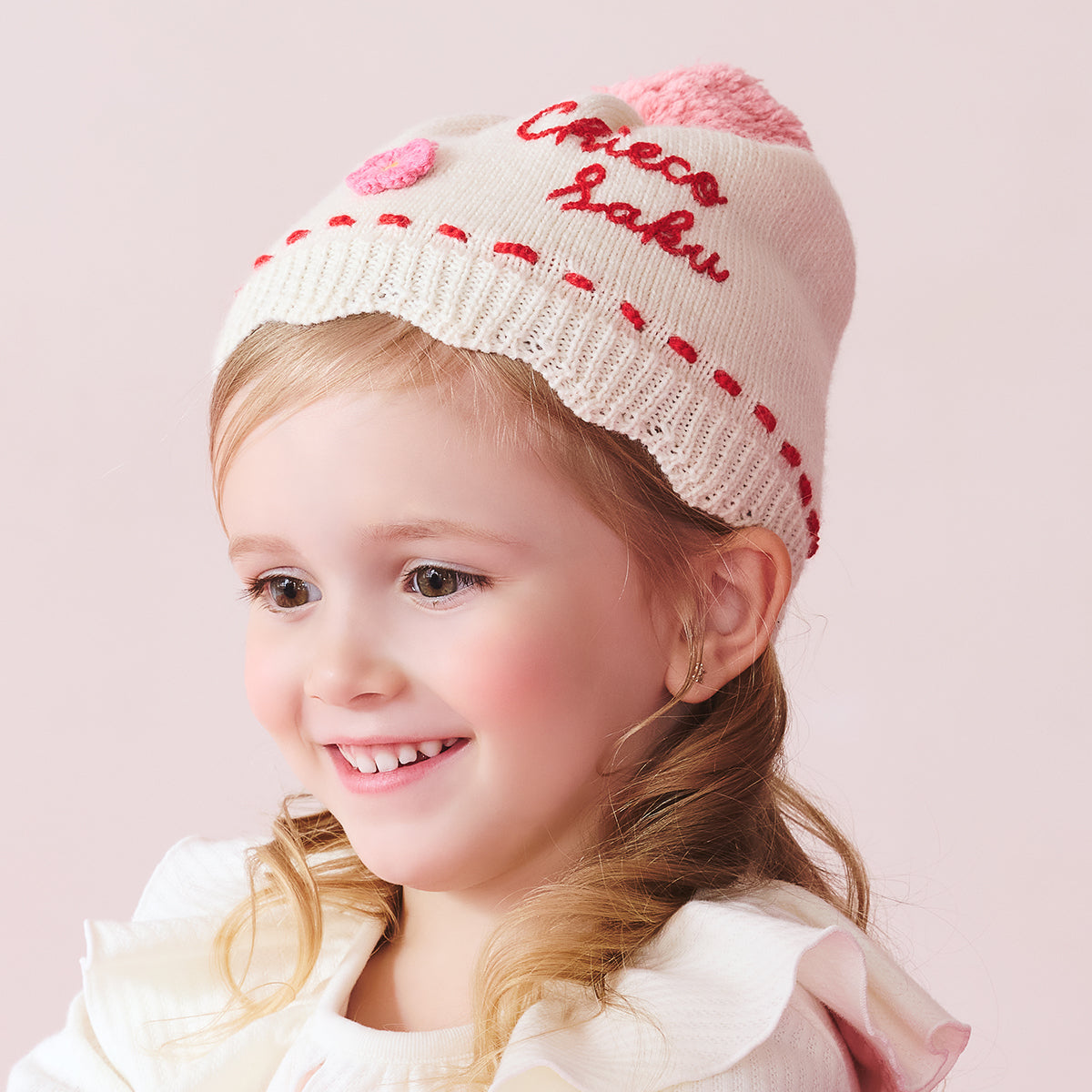 Sweet Scalloped Pom-Pom Beanie