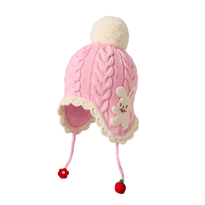 Seasonal Gray x Pink Cable Knit Hat