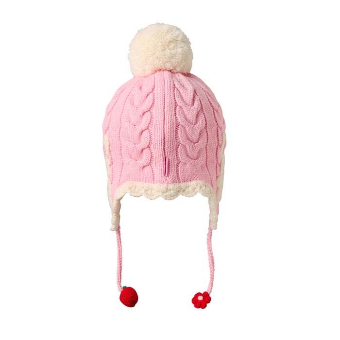 Seasonal Gray x Pink Cable Knit Hat