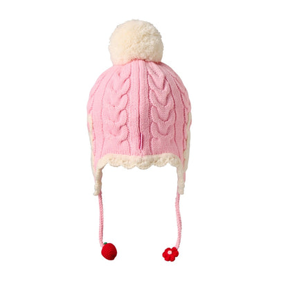 Seasonal Gray x Pink Cable Knit Hat