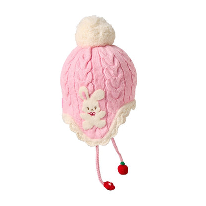 Seasonal Gray x Pink Cable Knit Hat