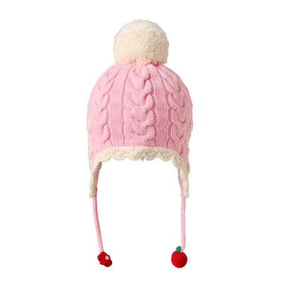 Seasonal Gray x Pink Cable Knit Hat