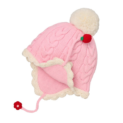 Seasonal Gray x Pink Cable Knit Hat