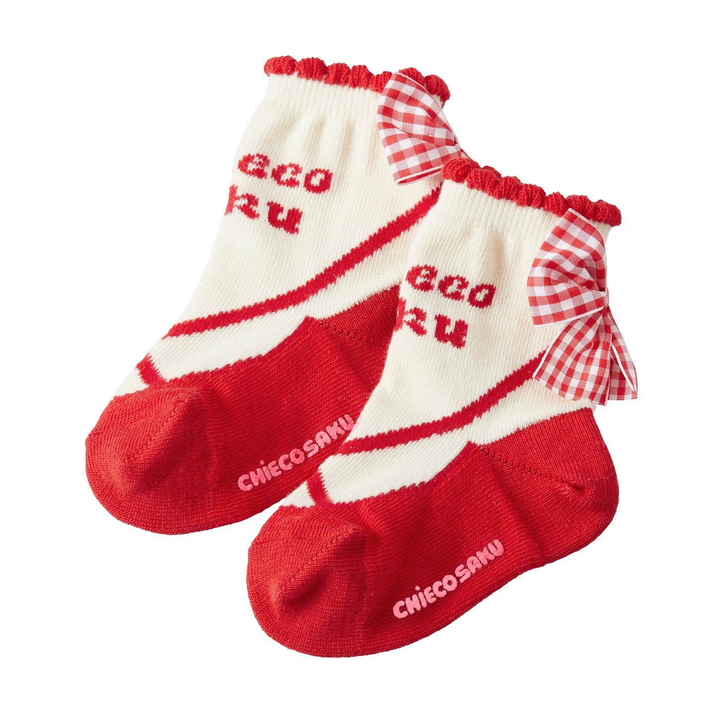 Sweet Gingham Ribbon Ballerina Socks